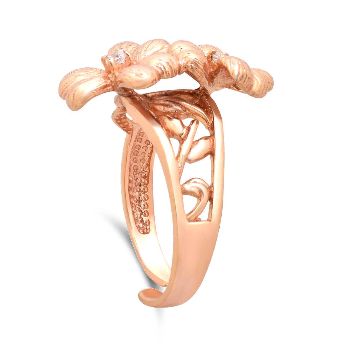 Ασημένιο δαχτυλίδι με ροζ επιχρύσωση